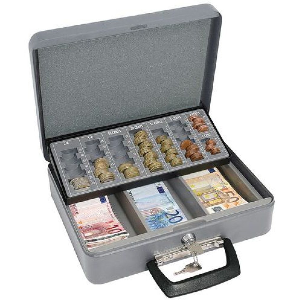 Přenosná pokladna s EUR mincovníkem, 3 přihrádky (MB-043123)