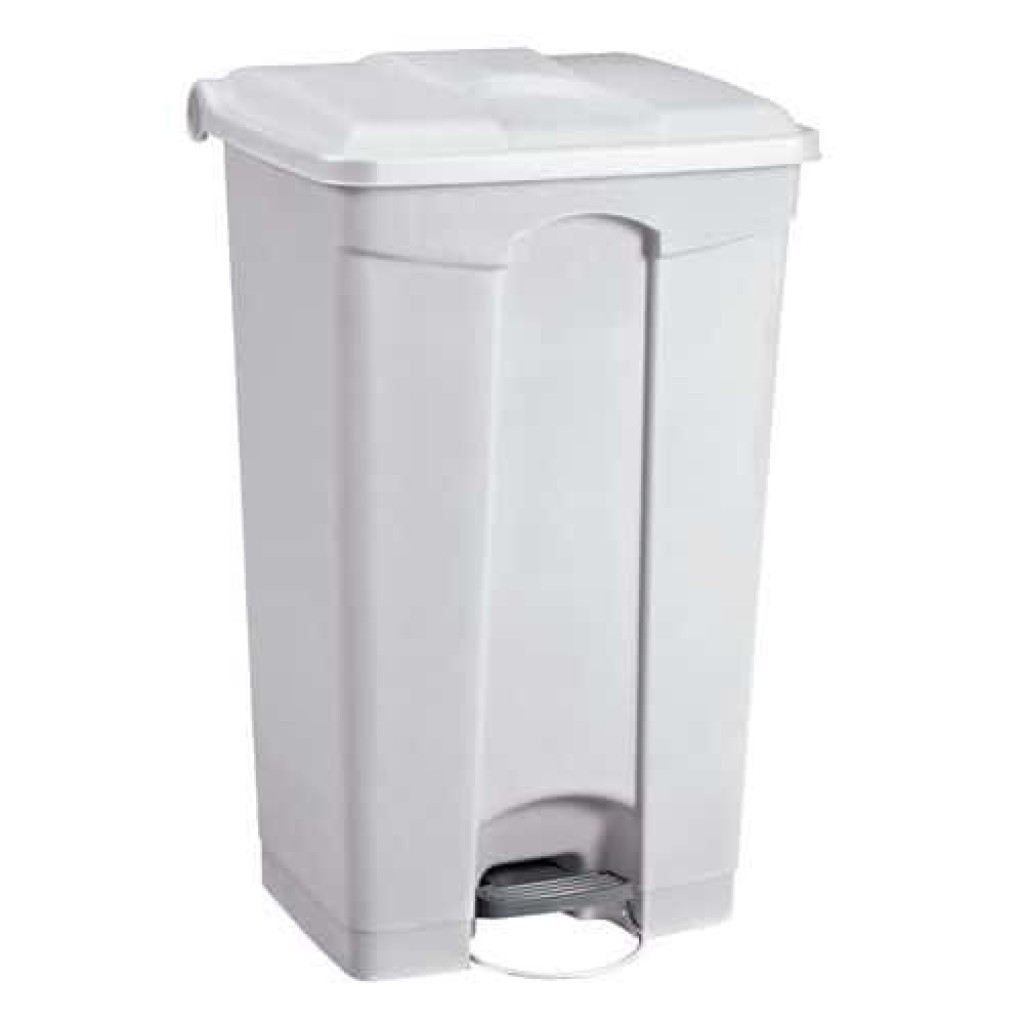 Plastový odpadkový koš Manutan, objem 90 l, bílý (MB-1651816)