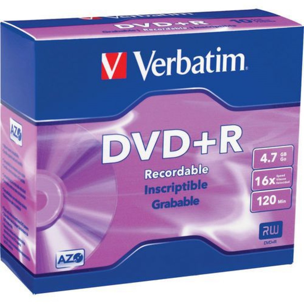 Verbatim DVD plus R 4,7 GB 16x, AZO, slim box, 5 ks (MB-8912352)