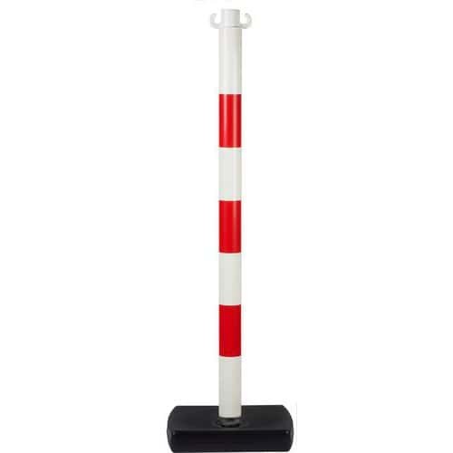 Plastový zahrazovací sloupek Tao, výška 90 cm, bílý/červený (MB-853042)