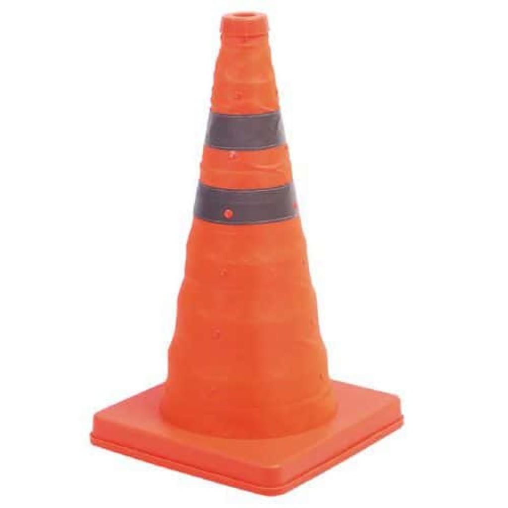 Skládací reflexní dopravní kužel Manutan K3, 45 cm, oranžový (MB-150799)