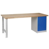 Dílenský stůl Weld se skříňkou 80 cm, 84 x 200 x 80 cm, šedý