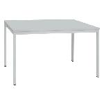 Jídelní stůl Manutan Dino se světle šedým podnožím RAL 7035, 140 x 80 x 74,5 cm, svět