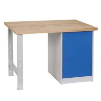 (obrázek pro) Dílenský stůl Weld se skříňkou 80 cm, 84 x 120 x 80 cm, šedý