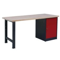 (obrázek pro) Dílenský stůl Weld se skříňkou 80 cm, 84 x 170 x 80 cm, antracit