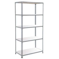 (obrázek pro) Kovový regál Rapid 2, 198 x 91,5 x 36,5 cm, 340 kg/police, 5 laminovaných polic, pozink