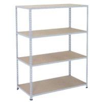 (obrázek pro) Kovový regál Rapid 2, 160 x 152,5 x 45,5 cm, 120 kg/police, 4 dřevotřískové police, pozink