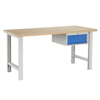 (obrázek pro) Dílenský stůl Weld se zásuvkou, 84 x 170 x 80 cm, šedý