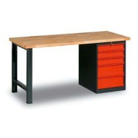 (obrázek pro) Dílenský stůl Weld s 5 zásuvkami, 84 x 200 x 80 cm, antracit