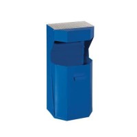 (obrázek pro) Kovový venkovní odpadkový koš Chafer s popelníkem, objem 50 l, modrý