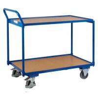(obrázek pro) Policový vozík s madlem, do 250 kg, 2 police, 101 x 112,5 x 62,5 cm, modrý