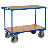 (obrázek pro) Policový vozík s madlem, do 500 kg, 2 police, 92 x 119 x 60 cm, modrý