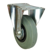 (obrázek pro) Gumové transportní kolo s přírubou, průměr 125 mm, kluzné ložisko