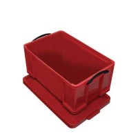 (obrázek pro) Plastový úložný box s víkem na klip, červený, 64 l