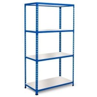 (obrázek pro) Kovový regál Rapid 2, 160 x 152,5 x 36,5 cm, 120 kg/police, 4 laminované police, modrý