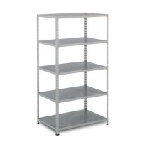 (obrázek pro) Kovový regál Rapid 2, 198 x 91,5 x 36,5 cm, 135 kg/police, 5 ocelových panelů, pozink