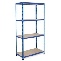 (obrázek pro) Kovový regál Rapid 2, 160 x 122 x 73 cm, 200 kg/police, 4 dřevotřískové police, modrý