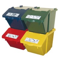 Sada 4 ks plastovch odpadkovch ko na tdn odpad, objem 4 x 45 l