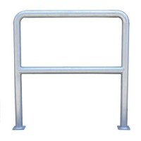 (obrázek pro) Kovová zábrana Manutan Expert, délka 150 cm, šedá, průměr 38 mm