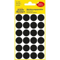 (obrázek pro) Samolepicí kulaté etikety Avery Zweckform, papírové, průměr 18 mm, černé
