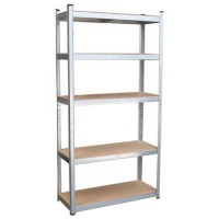 (obrázek pro)  Kovový regál Basic, 172 x 90 x 30 cm, 175 kg/police, 5 dřevotřískových polic, pozink