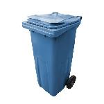 Plastová venkovní popelnice na tříděný odpad, objem 120 l, modrá