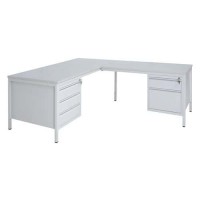 (obrázek pro) Rohový kancelářský stůl se dvěma kontejnery Basic, 200 x 160 cm, levé provedení