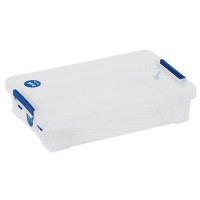 (obrázek pro) Plastový úložný box s víkem na klip Manutan Expert, 5,5 l