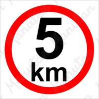 (obrázek pro) Omezení rychlosti 5 km/h, samolepka 210 x 210 x 0,1 mm