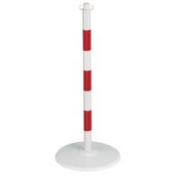 (obrázek pro) Kovové zahrazovací sloupky Wing, výška 80 cm, 2 ks, bílé/červené