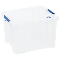 (obrázek pro) Plastové úložné boxy s víkem na klip Manutan Expert, 36 l