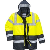 (obrázek pro) Reflexní nepromokavá bunda Contrast Traffic Hi-Vis, tmavě žlutá/modrá, vel. L