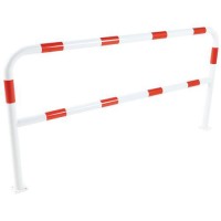 (obrázek pro) Kovová zábrana Manutan Expert, délka 200 cm, průměr 59 mm, bílá/červená