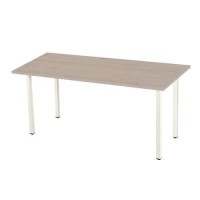 (obrázek pro) Kancelářský stůl Standard,180 x 80 x 72 cm, šikmé provedení, podnoží bílé, podnoží bílé, dub