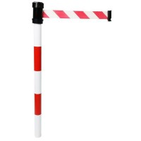 (obrázek pro) Zahrazovací sloupek s pásem Marty, 4 m, červený/bílý