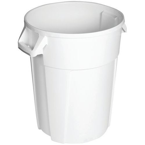 (obrázek pro) Plastový odpadkový koš Manutan Expert Pure, objem 120 l, bílá