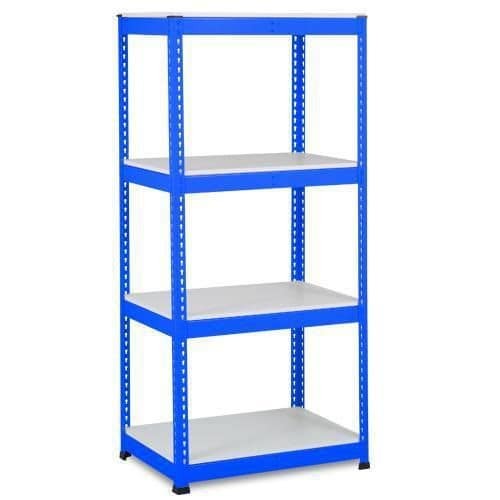(obrázek pro) Kovový regál Rapid 1, 198 x 91,5 x 91,5 cm, 470 kg/police, 4 laminované police, modrý