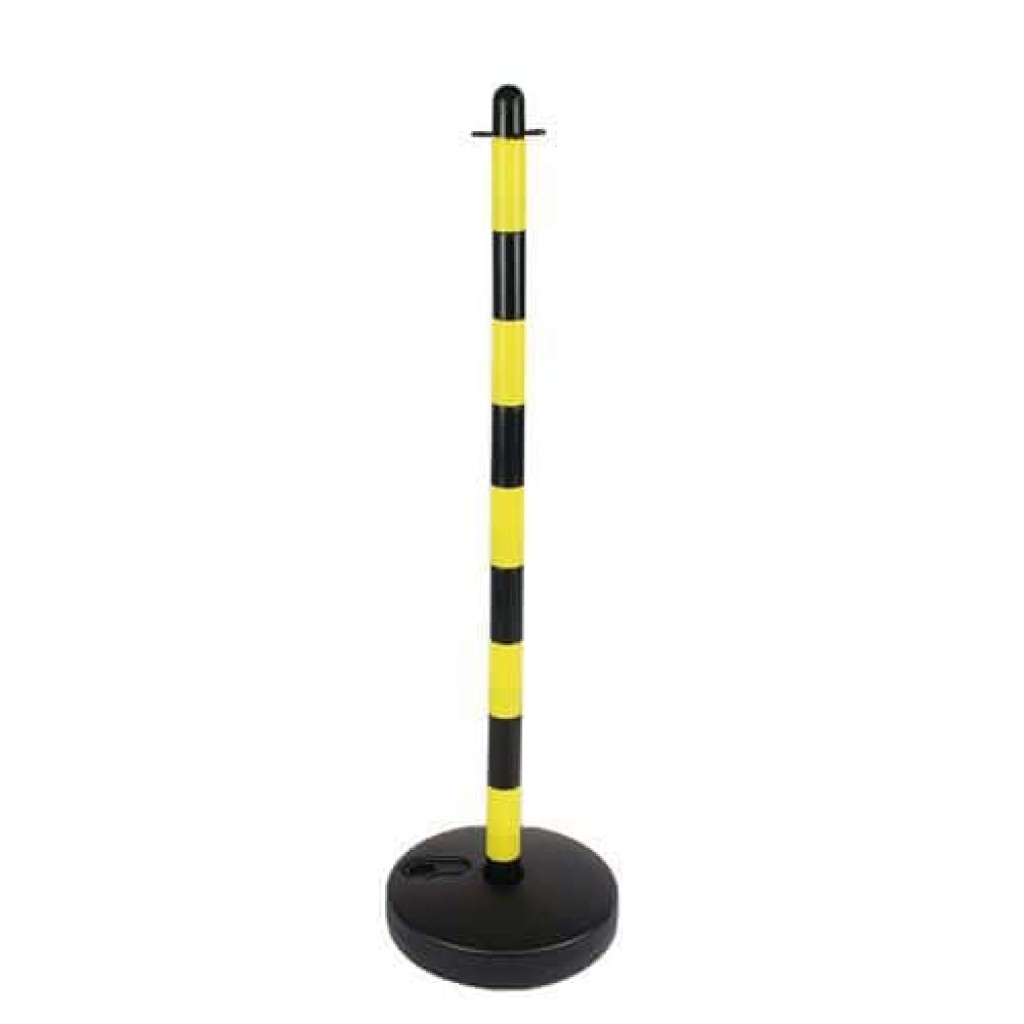 (obrázek pro) Plastový zahrazovací sloupek Annchi, výška 90 cm, černý/žlutý