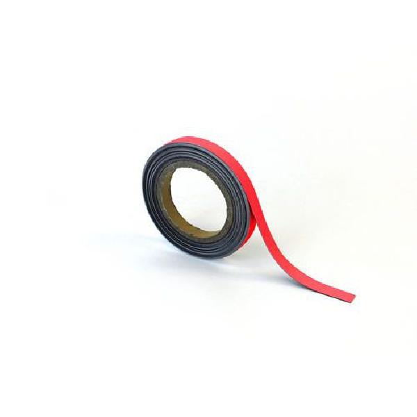 Magnetická páska na regály Manutan, 10 m, červená, šířka 15 mm (MB-179133)