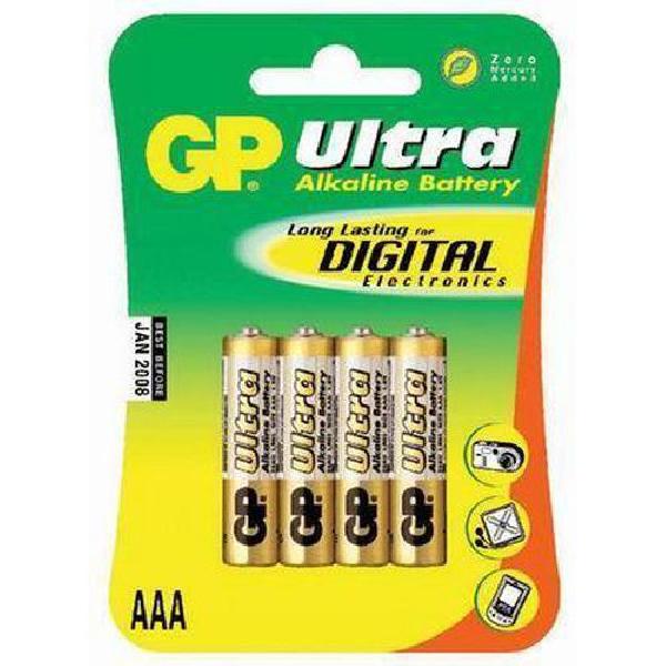 Fotografie GP alkalická baterie ULTRA AAA (LR03), 4ks Gp batteries ULTRA AAA B1911 GP Batteries A126:51057