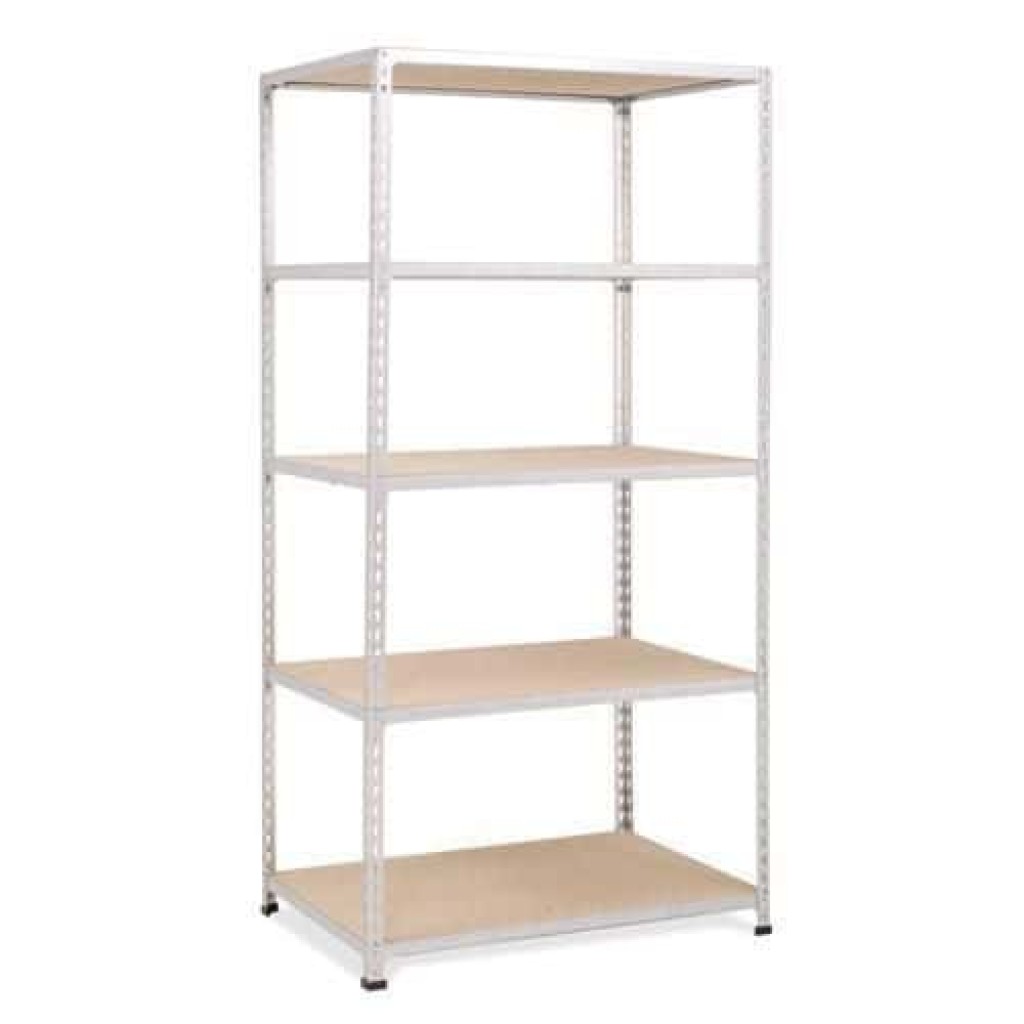 (obrázek pro) Kovový regál Rapid 2, 198 x 91,5 x 30,5 cm, 340 kg/police, 5 dřevotřískových polic, pozink