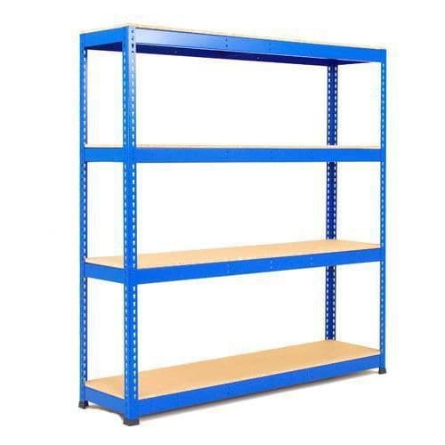 (obrázek pro) Kovový regál Rapid 1, 198 x 152,5 x 91,5 cm, 340 kg/police, 4 dřevotřískové police, modrý