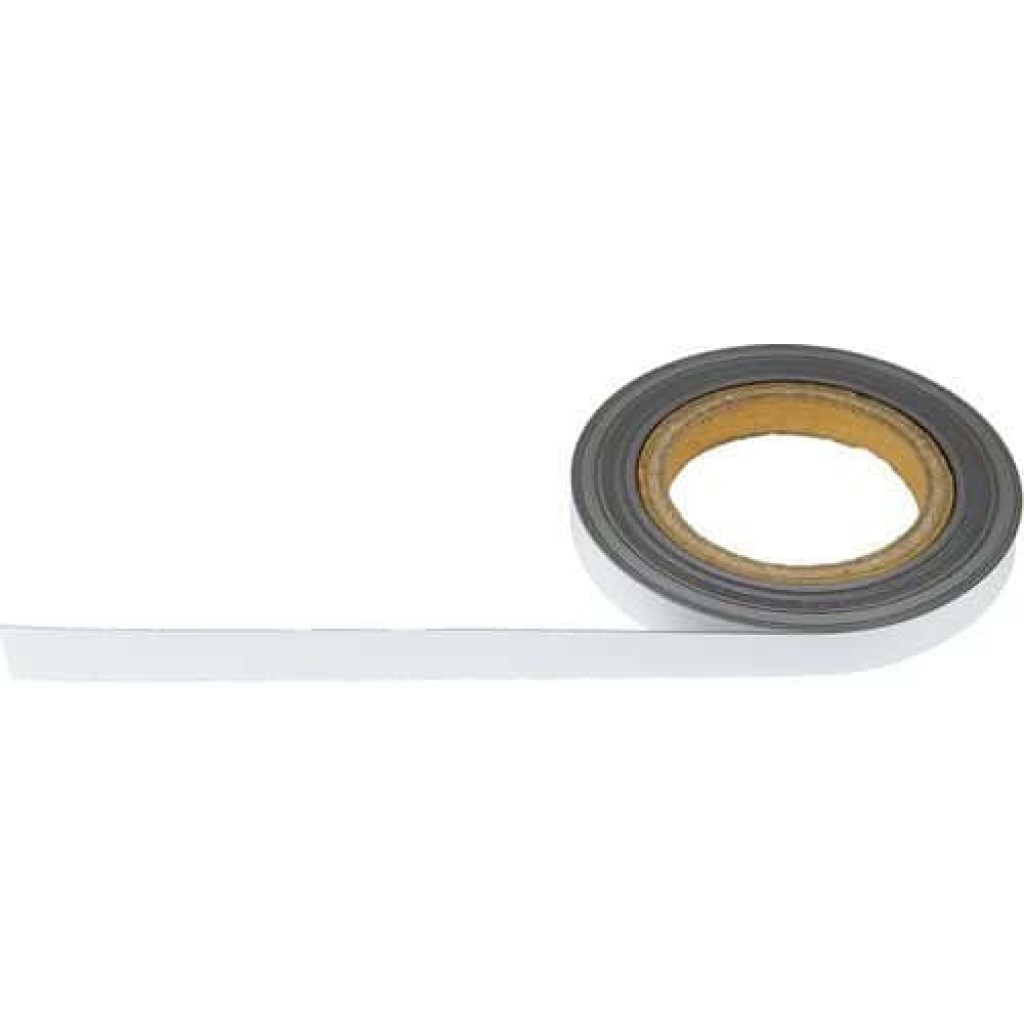 Magnetická páska na regály Manutan, 10 m, bílá, šířka 15 mm (MB-179034)