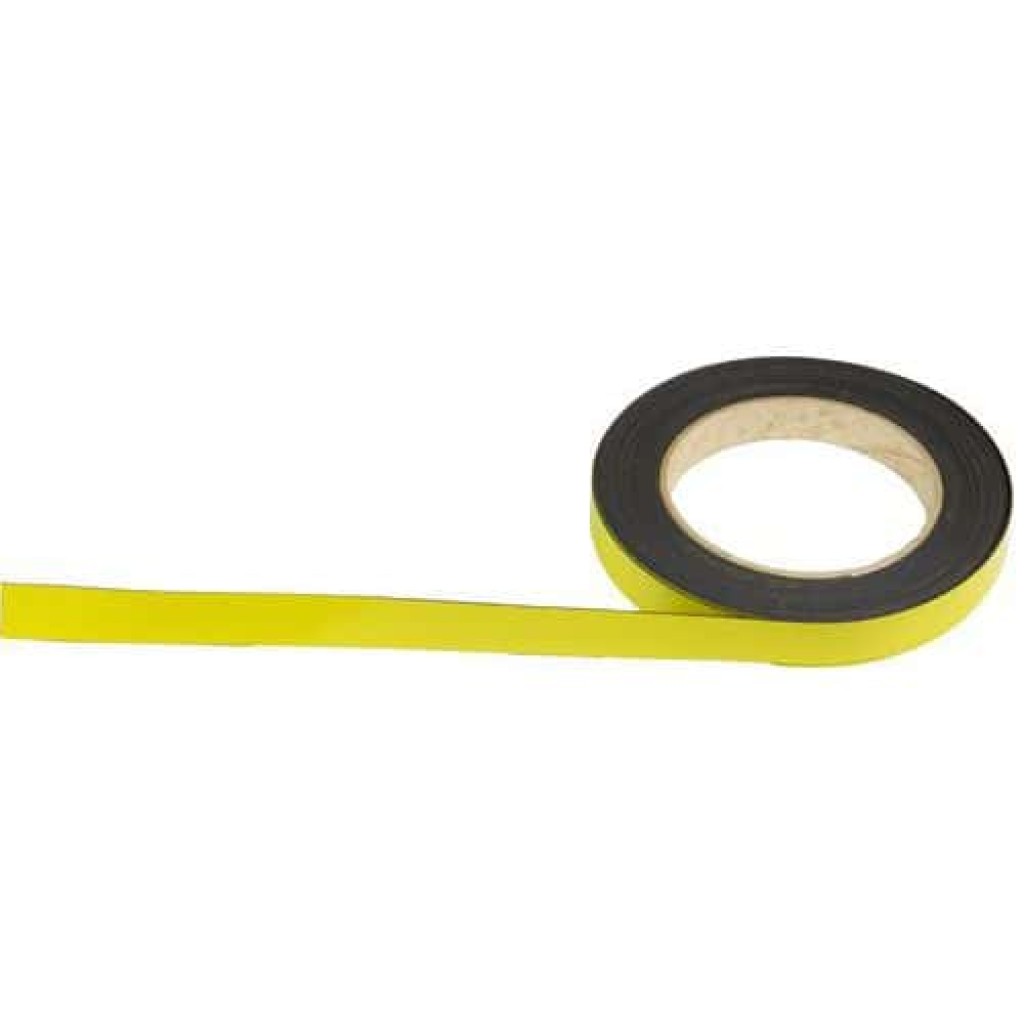 Magnetická páska na regály Manutan, 10 m, žlutá, šířka 15 mm (MB-179035)