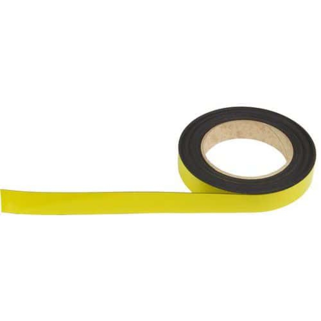 Magnetická páska na regály Manutan, 10 m, žlutá, šířka 20 mm (MB-179037)