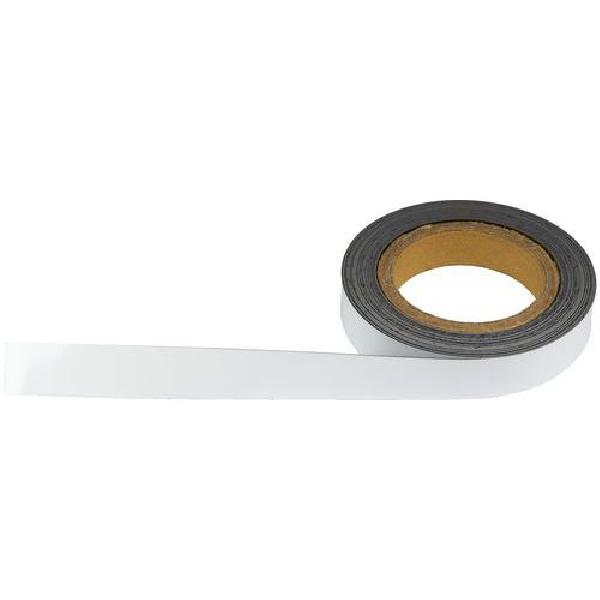 Magnetická páska na regály Manutan, 10 m, bílá, šířka 25 mm (MB-179038)