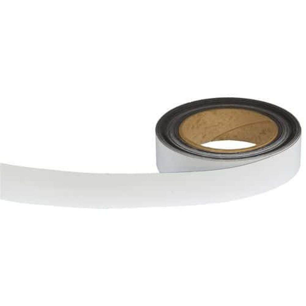 Magnetická páska na regály Manutan, 10 m, bílá, šířka 30 mm (MB-179040)