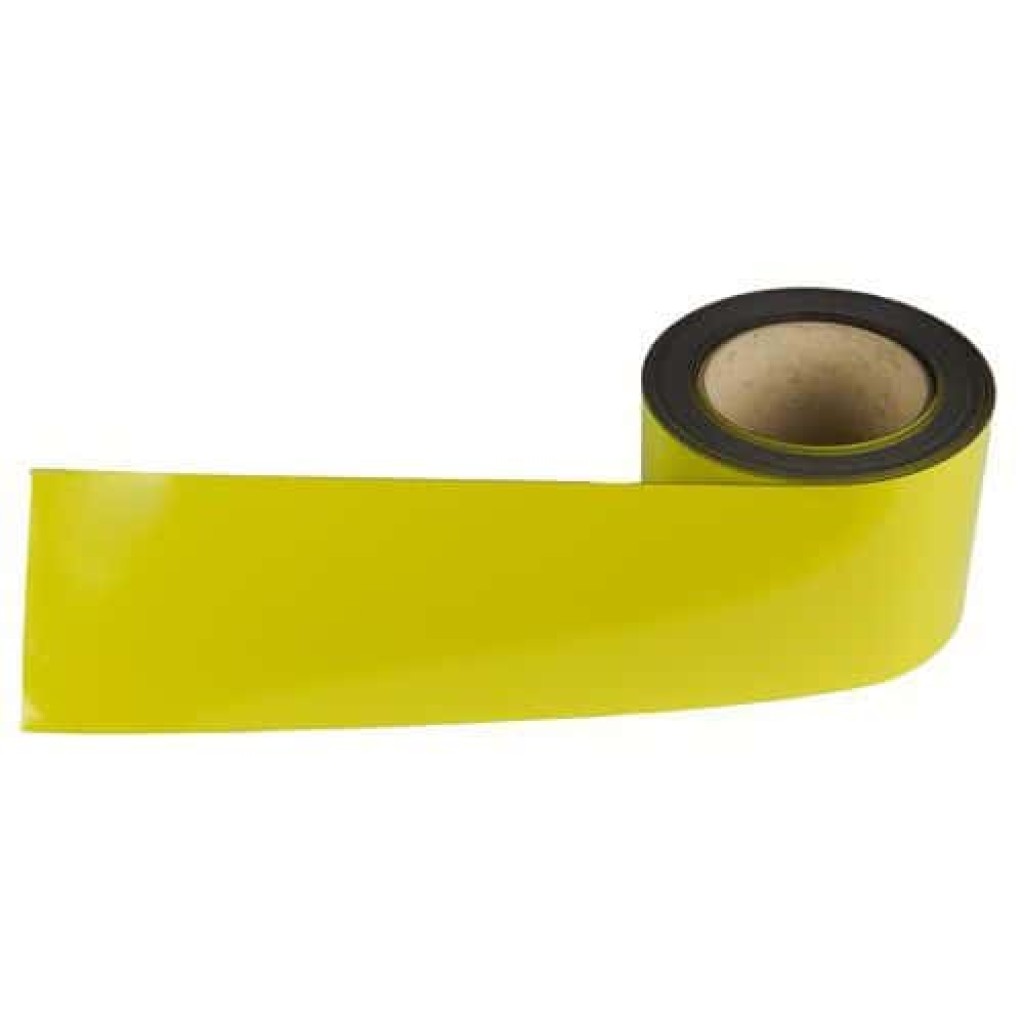 Magnetická páska na regály Manutan, 10 m, žlutá, šířka 90 mm (MB-179049)