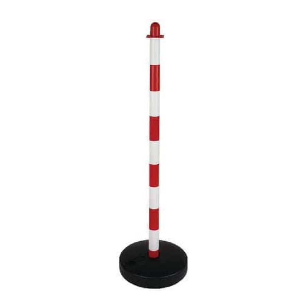 (obrázek pro) Plastový zahrazovací sloupek Annchi, výška 90 cm, bílý/červený