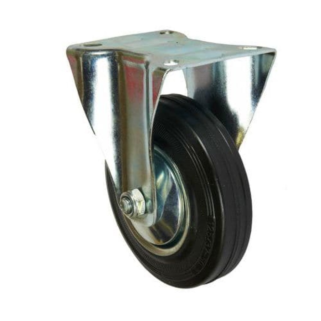 (obrázek pro) Gumové transportní kolo s přírubou, průměr 125 mm, valivé ložisko
